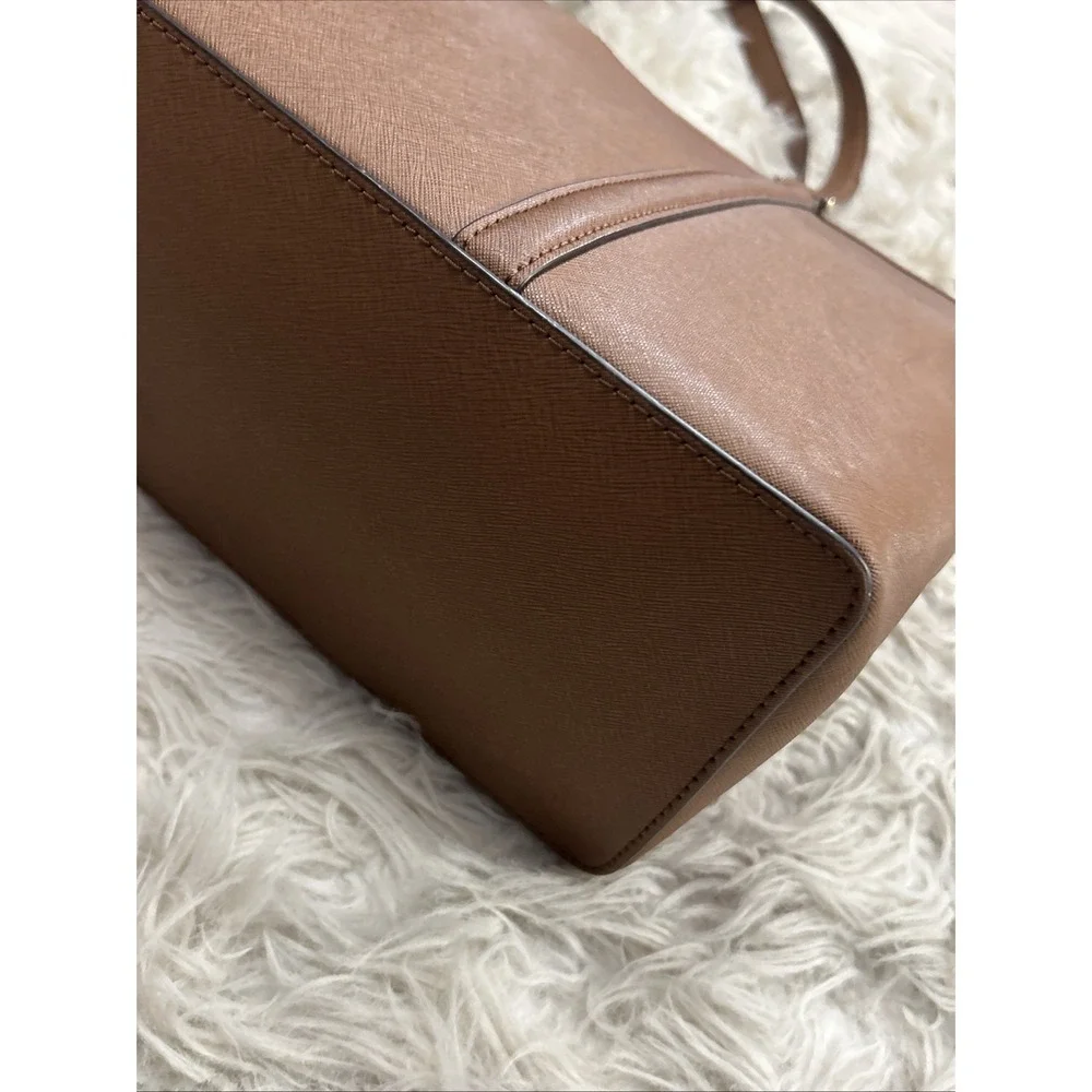 Michael Kors Sady Large Multifunctional Top Zip Tote Brown Laptop Bag EUC